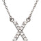 14k White Gold Diamond Alphabet Letter X Necklace (1/8 Cttw, GH Color, I1 Clarity), 16.25" to 18.50"