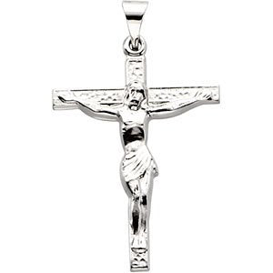 Hammered Crucifix Sterling Silver Pendant (24.5X19.2MM)