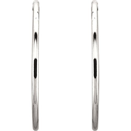 Endless Hoop Tube Earrings, Sterling Silver (35mm)