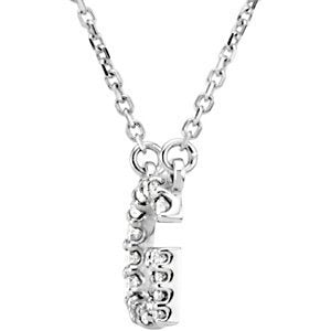 Diamond Initial 'G' Rhodium Plate 14K White Gold (1/6 Cttw, GH Color, l1 Clarity), 16.25"