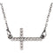 Sideways Beaded Cross Rhodium-Plated 14k White Gold Pendant Necklace, 16.5" (12.05X19.50 MM)