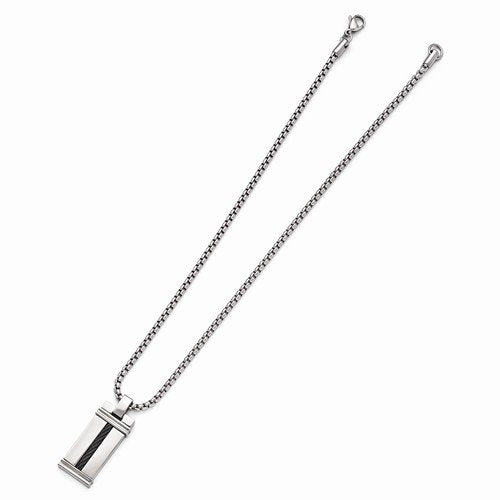 Edward Mirell Black Titanium and Cable Pendant Necklace, 20"