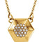 19-Stone Diamond Geometric 14k Yellow Gold Pendant Necklace, 16.5" (.08 Cttw)