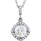 Diamond Halo Pendant Necklace, Rhodium Plate 14k White Gold, 18" (11/6 Cttw)