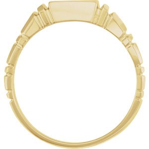Men's Open Back Square Signet Ring, 10k Yellow Gold (11mm) Size 9.75