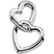 Double Heart Pendant, Rhodium-Plated 14k White Gold