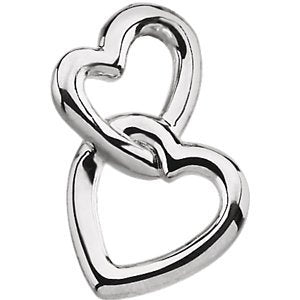 Platinum Double Heart Pendant