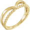 Negative Space Beaded 'V' Ring, 14k Yellow Gold