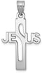 Rhodium-Plated Sterling Silver Jesus' Cross Cut-Out Charm Pendant