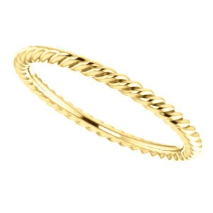 Slim-Profile 1.5mm Rope Trim Comfort-Fit Band, 18k Yellow Gold, Size 5