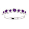 Amethyst 7-Stone 3.25mm Ring, Rhodium-Plated 14k White Gold