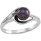 Black Akoya Cultured Pearl Ring, 14k White Gold (6mm) Size 5.5