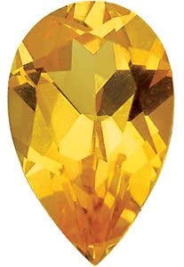 Ave 369 Created Golden Topaz Pear November Birthstone Pendant Necklace, Sterling Silver, 12k Green and Rose Gold Black Hills Gold Motif, 18"