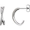 Platinum Diamond Criss Cross J-Hoop Earrings (1/6 Ctw, Color G-H, Clarity SI2-SI3)