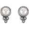 White Freshwater Cultured Pearl and Diamond Earrings, Sterling Silver (5-5.5MM) (0.2 Ctw, G-H Color, I1 Clarity)