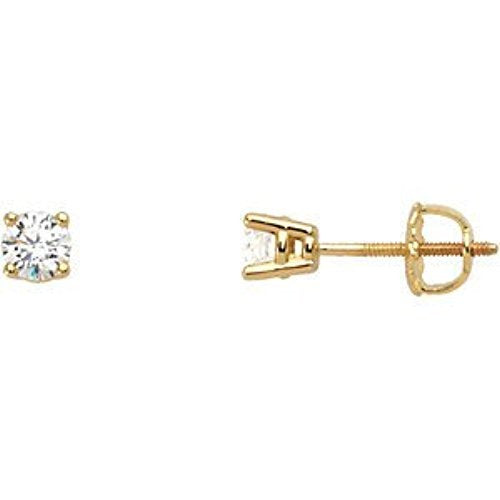 1 Ct 14k Yellow Gold Diamond Stud Earrings (1.00 Cttw, GH Color, I1 Clarity)