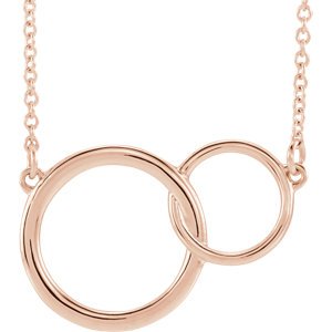 Interlocking Circle Necklace, 14k Rose Gold, 18"