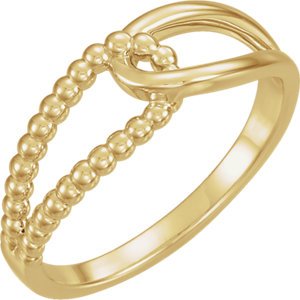 Interlocking Beaded Ring, 14k Yellow Gold