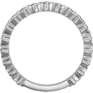 Platinum Petite Clover Stackable Ring