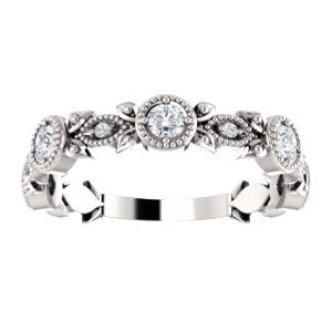 Platinum Diamond Vintage-Style Ring, Size 6.75