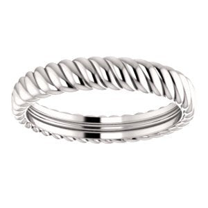 Platinum 3.75mm Comfort-Fit Rope Pattern Band, Size 10.5