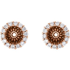 Diamond Cluster Earring Jackets, 14k Rose Gold (4.6 MM) (0.16 Ctw, G-H Color, I2 Clarity)