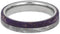 Gibeon Meteorite, Purple Box Elder Burl Wood Comfort-Fit Titanium Wedding Ring, Size 11