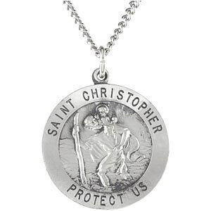 Sterling Silver St. Christopher Medal (25 MM)