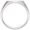 Men's Brushed Oval Signet Ring, Sterling Silver (12x14 mm)