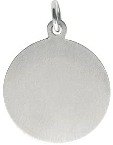 Rhodium-Plated Sterling Silver Spainsh St. Gabriel Medal Pendant (21X19MM)