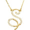 14k Yellow Gold Alphabet Initial Letter S Diamond Necklace, 17" (GH Color, I1 Clarity, 1/6 Cttw)