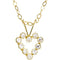 Childrens 14k Yellow Gold Diamond CZ Open Heart Pendant Necklace, 15"