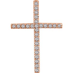 Diamond Latin Cross Pendant, 14k Rose Gold (.25 Ctw, H+ Color, I1 Clarity)