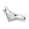 White Sapphire Pear and Diamond Chevron Sterling Silver Ring (.145 Ctw,G-H Color, I1 Clarity)