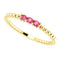 Pink Tourmaline Beaded Ring, 14k Yellow Gold, Size 7.5