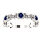 Chatham Created Blue Sapphire and Diamond, Rhodium-Plated Sterling Silver (0.03 Ctw, G-H Color, I1 Clarity)