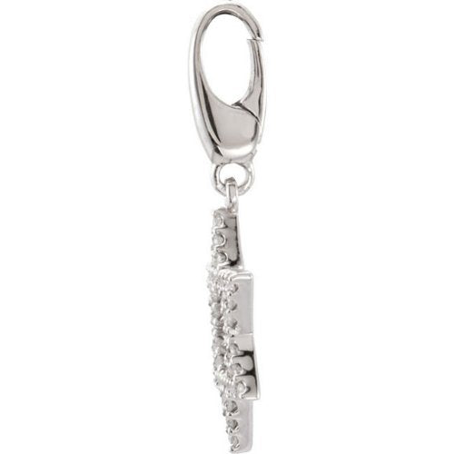 Diamond Star of David Rhodium-Plated 14k White Gold Charm Pendant (1/5 Cttw, GH Color, I1 Clarity)