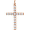 Diamond Cross Pendant, 14k Rose Gold (1.5 Ctw, Color GH, Clarity I1)