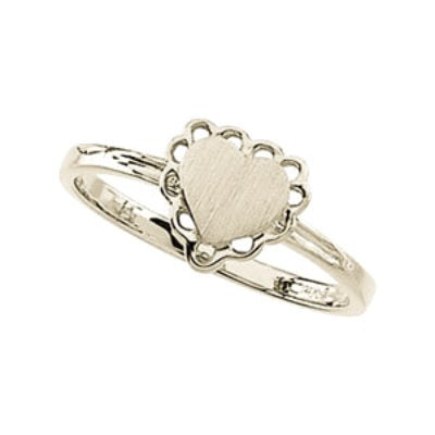 Sterling Silver Heart Signet Ring