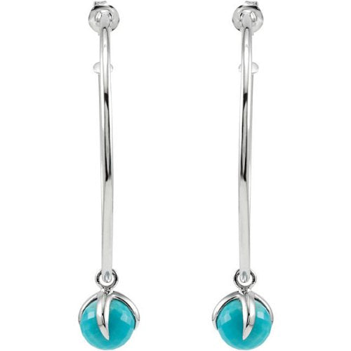 Missoma Turquoise Hoop Earrings, Sterling Silver (50mm)