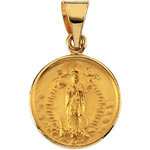 18k Yellow Gold Guadalupe Medal (13 MM)