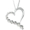 14k White Gold Journey Diamond Heart Pendant (GH Color, I1 Clarity, 1 Cttw)