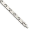 Men's Brushed and Polished Stainless Steel 7mm link Bracelet, 8.5 Inches