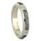 Ave 369 14k White Gold with Diamond, Dinosaur Bone and Gibeon Meteorite Inlay 3.5mm Comfort-Fit Wedding Band