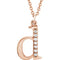 Diamond Initial 'd' Lowercase Alphabet Letter 14k Rose Gold Pendant Necklace, 16" (.03 Ctw GH, I1)