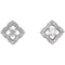 Diamond Halo-Style Clover Earrings, Rhodium-Plated 14k White Gold (.75 Ctw, GH Color, I1 Clarity)