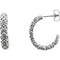 Rhodium-Plated 14k White Gold Engraved Half-Hoop Earrings, 4.1MM