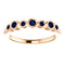 Blue Sapphire 7-Stone 3.25mm Ring, 14k Rose Gold