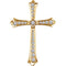 Diamond Fleur-de-Lis Cross 14k Yellow Gold Pendant (.33 Ctw, H+ Color, I1 Clarity)