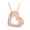 Diamond Heart 14k Rose Gold Pendant Necklace, 18" (1/5 Cttw)